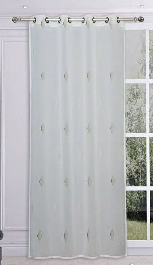 Rideau Voilage CHAMANE - Panneau à oeillets - Vert - 140 x 260 cm - 100 % pes