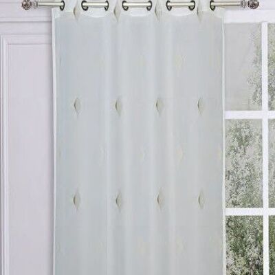 Visillo CHAMANE - Panel con ojales - Verde - 140 x 260 cm - 100% pes