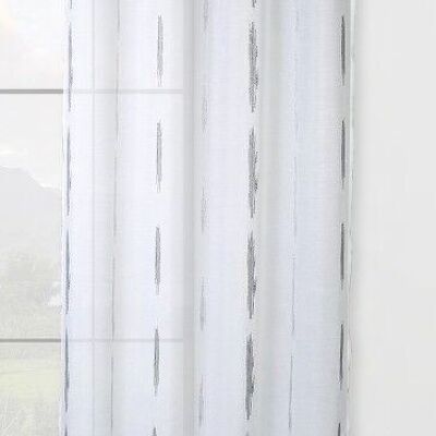 CLANDESTINE Sheer Curtain - Grommet Panel - Gray
