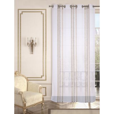 OSCAR Sheer Curtain - Natural - Grommet Panel - 100% Polyester - 140 x 240 cm