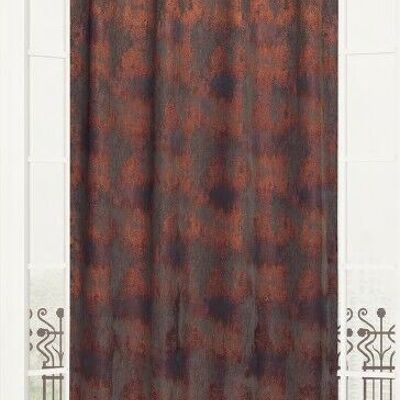 CARNAC curtain - Terracotta collar - Eyelet panel - 74% pes 26% linen - 140 x 260 cm