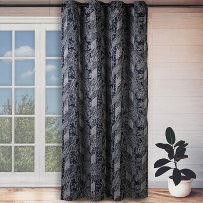 LIKYA Curtain - Eyelet Panel - Blue - 140 x 260 cm - 100% pes