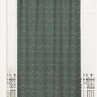 Rideau NOMADE - Bleu Paon - Panneau a oeillets - 100% pes - 140 x 260 cm