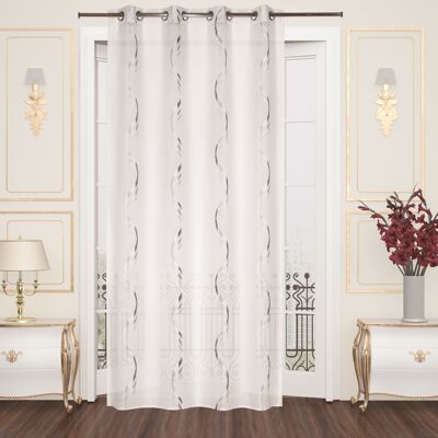 RIVIERA Sheer Curtain - Gray - Eyelet Panel - 100% pes - 140 x 240 cm