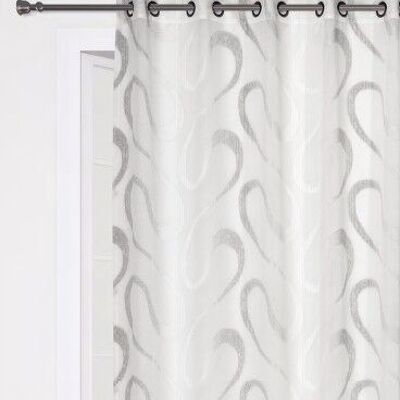 Voile curtain LUNA - Panel with eyelets - Gray - 200 x 260 cm - 100% pes