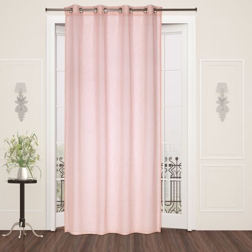 Rideau Voilage ASSOS - Rose - Panneau à oeillets - 100 % pes - 140 x 240 cm