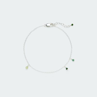 Minimal Forest palette bracelet silver