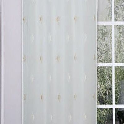 Sheer curtain CHAMANE - Panel with eyelets - Natural - 140 x 260 cm - 100% pes
