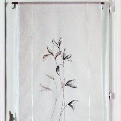Brise-Bise Stretch Blind - Embroidered Leaves - 100% Polyester - 60 x 120 cm
