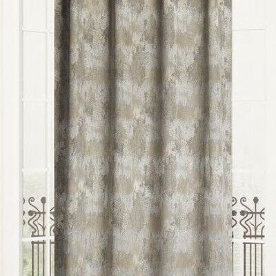 Tenda CARNAC - Colletto grigio - Pannello con occhielli - 74% pes 26% lino - 140 x 260 cm