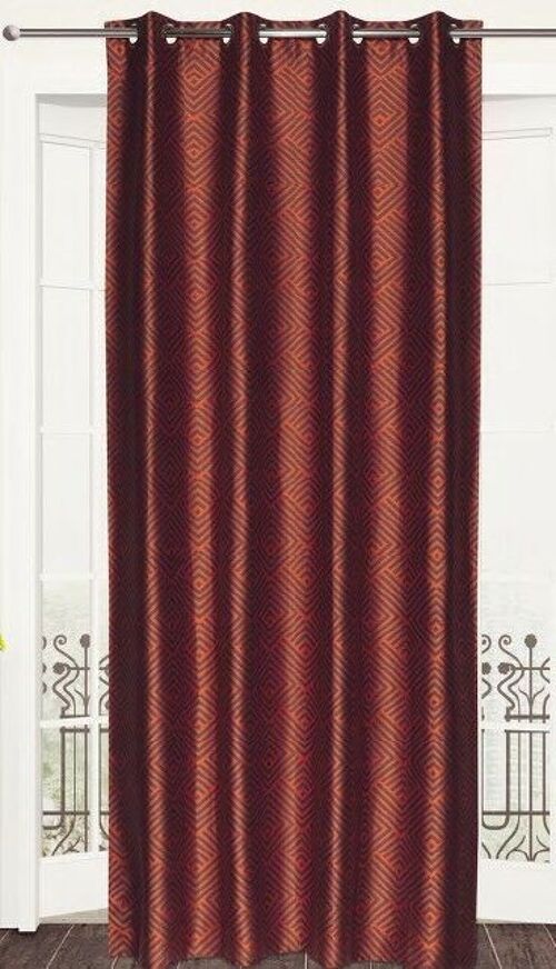Rideau NOMADE - Orange - Panneau a oeillets - 100% pes - 140 x 260 cm