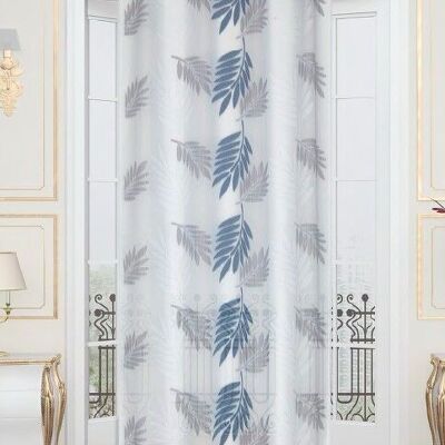 TROPICAL Sheer Curtain - Blue - Grommet Panel - 100% pes - 140 x 240 cm
