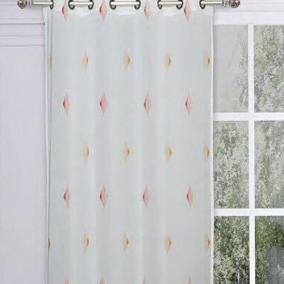 Sheer curtain CHAMANE - Panel with eyelets - Terracotta - 140 x 260 cm - 100% pes