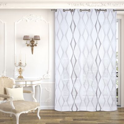 ATHENA Sheer Curtain - Gray - Grommet Panel - 100% Polyester - 140 x 240 cm
