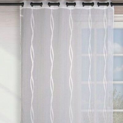 Voile curtain TORSADE - Panel with eyelets - White - 200 x 240 cm - 100% pes