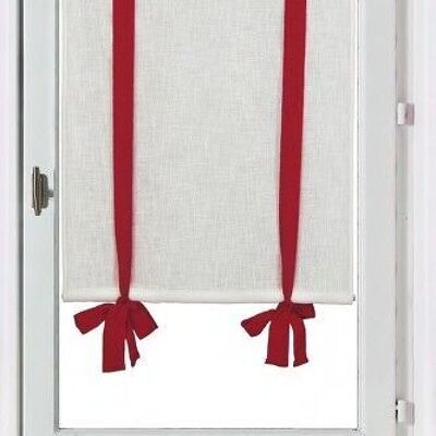 Brise-Bise Blind with Ribbons - Embroidered Cocottes - 100% polyester - 60 x 160 cm