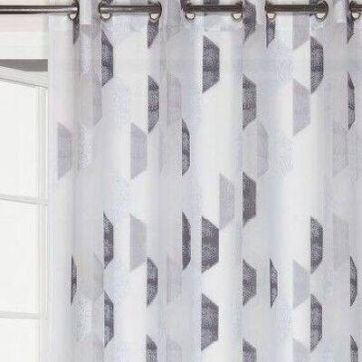 Voile curtain EFE - Eyelet panel - Gray - 200 x 260 cm