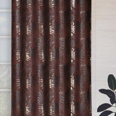 Tenda ZANZIBAR - Pannello con occhielli - Mattone - 140 x 260 cm - 54% pes 40% cotone 6% metallizzato