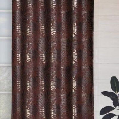 ZANZIBAR curtain - Eyelet panel - Brick - 140 x 260 cm - 54% pes 40% cotton 6% metallic
