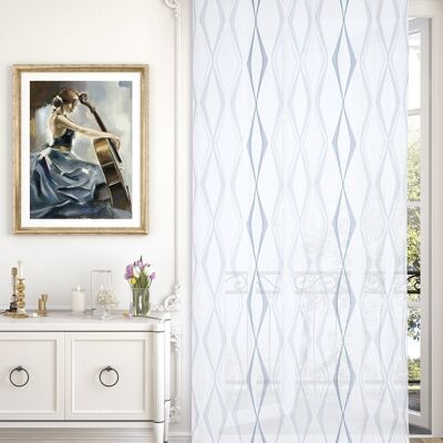 Tenda in voile ATHENA- Blu - Pannello con occhielli - 100% poliestere - 140 x 240 cm