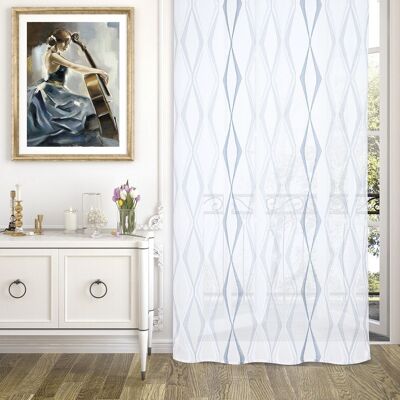 Voile Curtain ATHENA- Blue - Panel with eyelets - 100% polyester - 140 x 240 cm