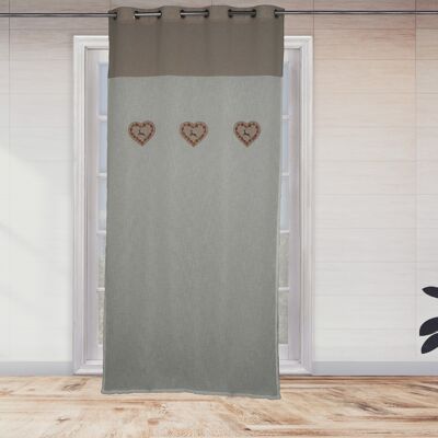 Visillo Panel con ojales - Ciervo bordado - 140 x 240 cm