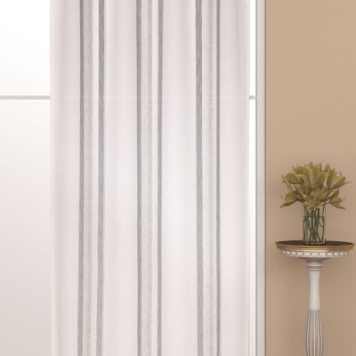 OSCAR Gardine – Grau – Öseneinsatz – 100 % Polyester – 140 x 240 cm
