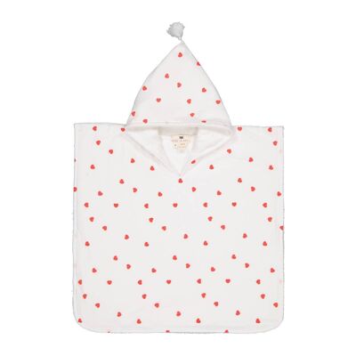 PONCHO PEPITO COEUR ROUGE 4/6 ANS