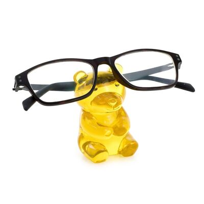 Brillenhalter, leckerer Bär, transparent, gelb