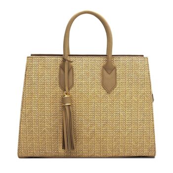 Diva Sabbia - elegante borsa da ufficio/Business in pelle e per il tempo libero con porta pc e tracolla 2