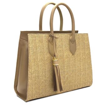 Diva Sabbia - elegante borsa da ufficio/Business in pelle e per il tempo libero con porta pc e tracolla 5