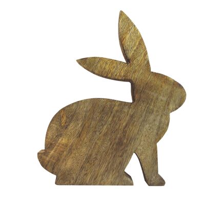 Lapin de Pâques en bois fait à la main Willy 20cm