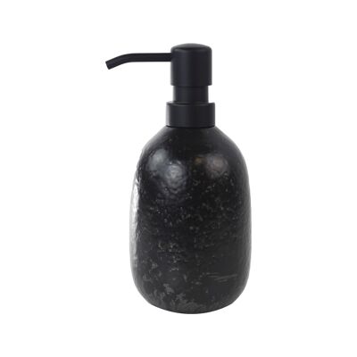 Distributeur de savon en céramique noir avec pompe noire