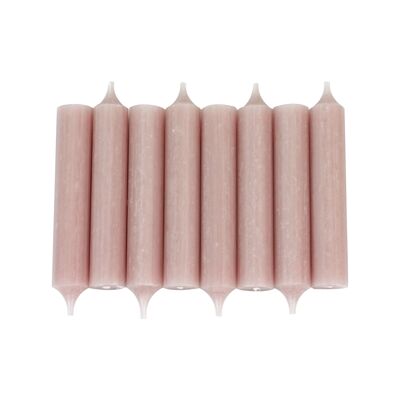 Candles, set of 8 table candles 21x120 nude