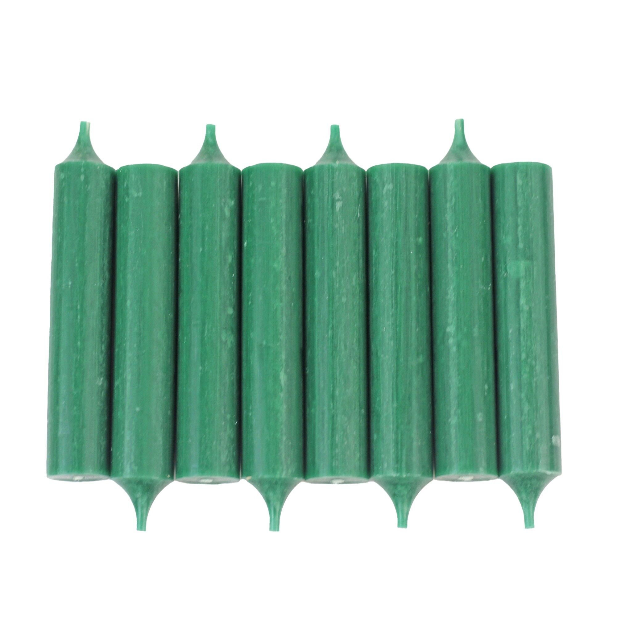 Candele Set di 8 candele da tavola 21x120 verde