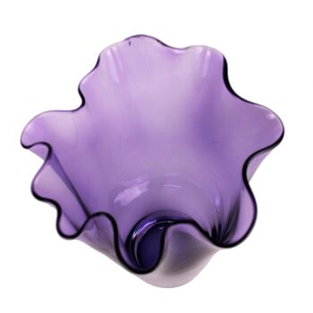 Vase en verre ondulé violet 3