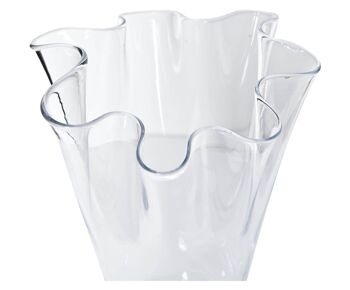 Vase, verre transparent ondulé 2