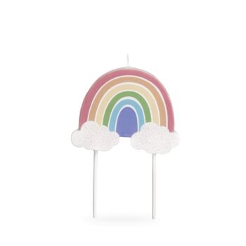 Grande bougie arc-en-ciel pastel