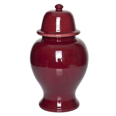 Temple vase ceramic red 40 cm