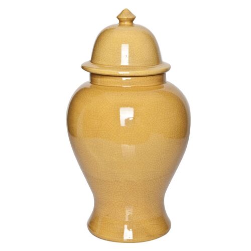 Tempelvase Keramik gelb 40 cm