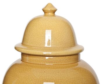 Vase temple en céramique jaune 40 cm 3
