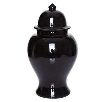 Vase Temple en céramique noir 40 cm 1