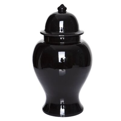 Temple vase ceramic black 40 cm