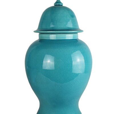Temple vase ceramic turquoise 40 cm