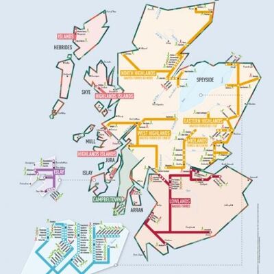 Mappa Whisky Scozia 50x70