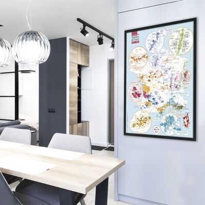 Mapa de vinos franceses 70x100 - Versión espumoso