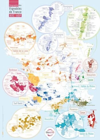 Carte des vins de France 70x100 - version Pétillante 2