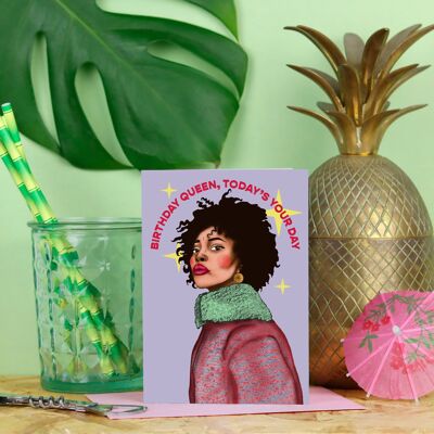 Birthday Queen Greetings Card | Diverse Birthday Card | Female Card