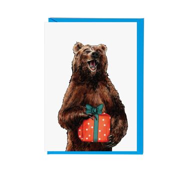 Ours de fête et carte de voeux cadeau | Carte d'anniversaire masculine | Cartes 2