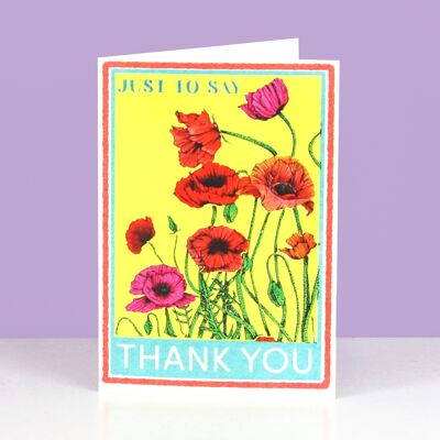 Poppies Thank You Greeting Card | Floral Card | Thank You Card